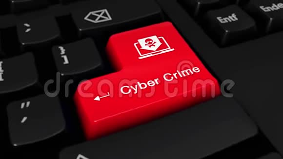 57电脑键盘按钮上的网络犯罪循环运动视频的预览图