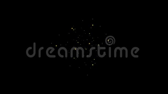 美丽的金色浮尘颗粒与火焰在黑色背景上缓慢运动动态风循环动画视频的预览图