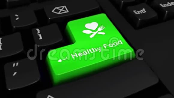 33电脑键盘按钮上健康食品轮动视频的预览图