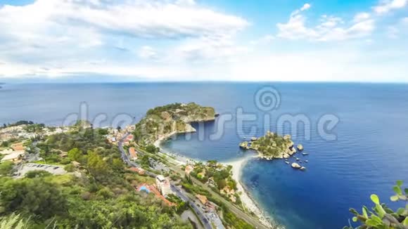 意大利西西里岛陶尔米纳的伊莎拉贝拉岛和海滩视频的预览图
