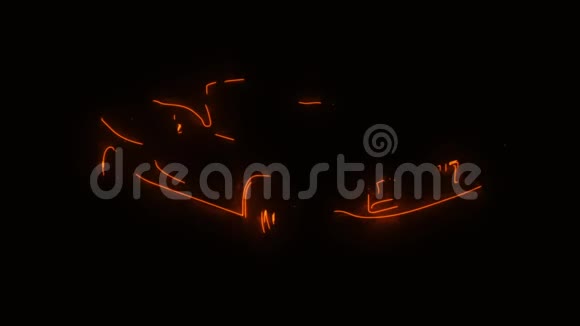 橙色燃烧肌肉动画标志元素与揭示效果视频的预览图