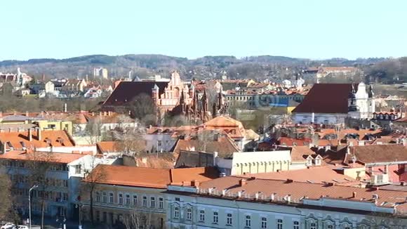 维尔纽斯立陶宛在维尔纽斯的空中观景台老城区视频的预览图