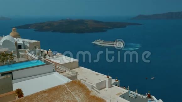 地中海游船希腊圣托里尼岛全景视频的预览图
