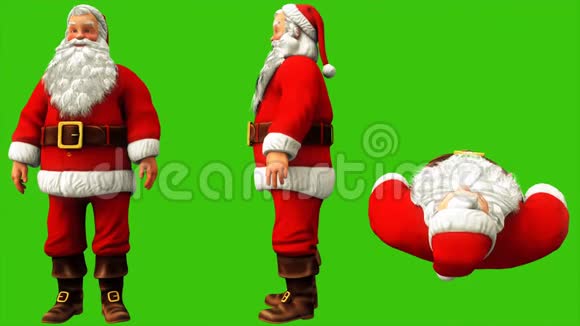 圣诞老人在圣诞节4k期间在绿色屏幕上键入代码无缝循环动画视频的预览图