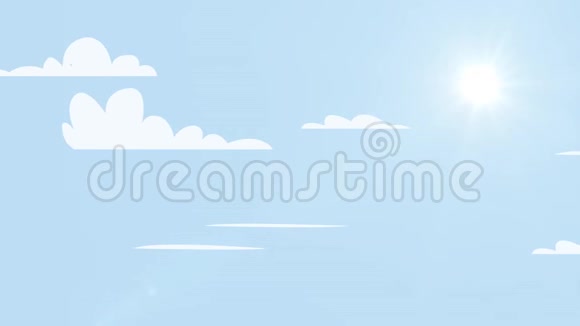阳光背景蓝天白云移动和太阳运动视频视频的预览图