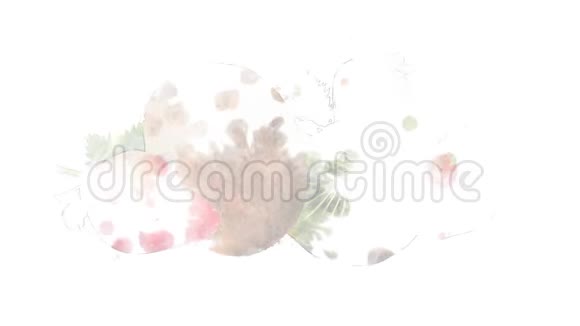 在阿尔法频道上的草莓和猕猴桃的水彩外观动画视频的预览图