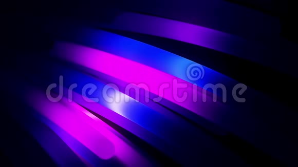 提取漂浮在黑色背景上的大型多色霓虹灯吸管并改变它们的颜色动画视频的预览图