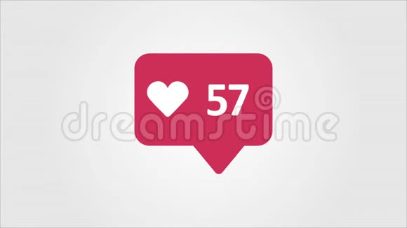 4K社交媒体红喜欢柜台显示喜欢随着时间的推移视频的预览图