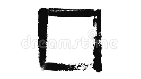 白色纸片上画的黑色长方形的抽象动画最简洁的黑白动画视频的预览图