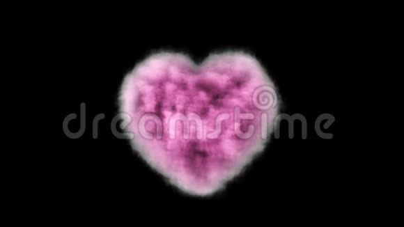 粉红色的云有阿尔法通道的心脏形状视频的预览图