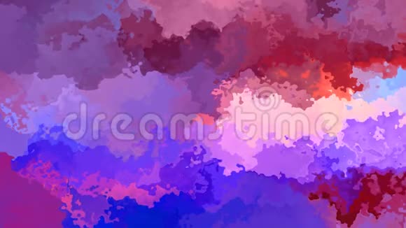 动画闪烁彩色背景无缝循环视频水彩花效果蓝粉红色栗色紫红色紫色苏视频的预览图