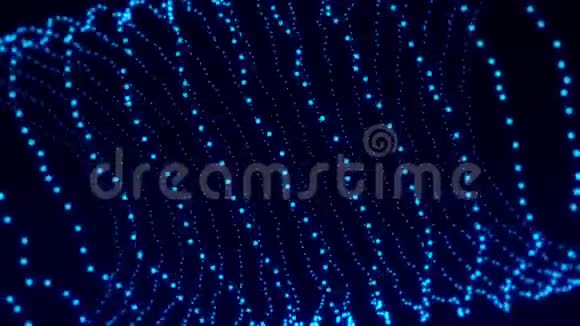 3D蓝色粒子环VJ环运动背景视频的预览图