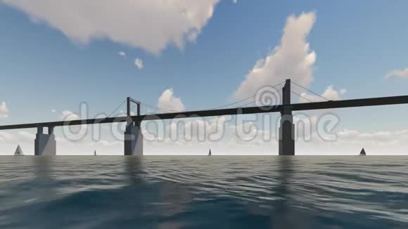 有船的桥和海洋视频的预览图