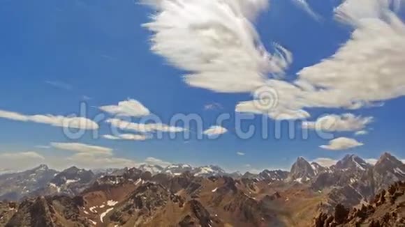 明亮的夏日风景云层模糊时间跨度视频的预览图