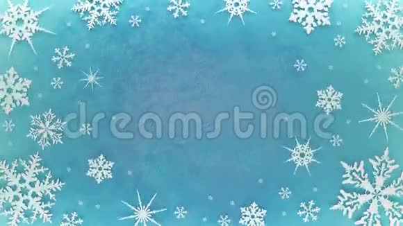 雪花在冰面上旋转循环动画视频的预览图