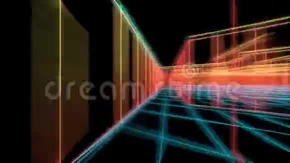 3D动画的一个彩色复古电子游戏迷宫视频的预览图