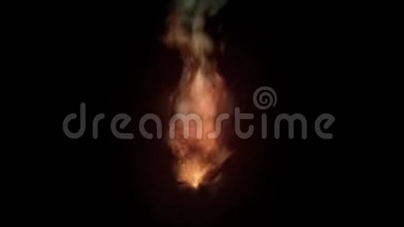 黑色背景下的人工计算机火焰视频的预览图