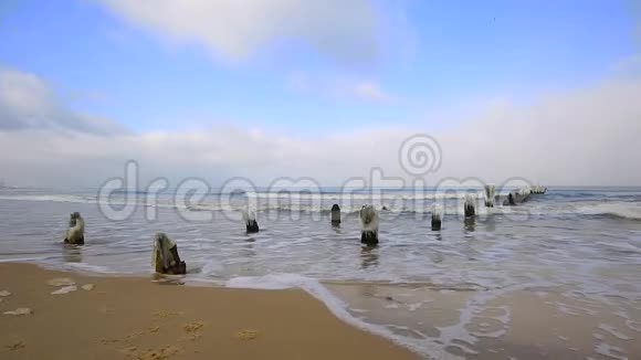 波兰波罗的海的冬季景观视频的预览图