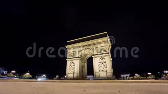 巴黎夜间凯旋门4时间视频的预览图