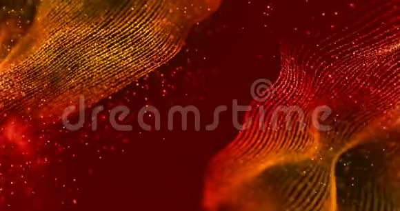 抽象圣诞数字金色闪光闪耀金色粒子与波浪线形状流动的黑色背景视频的预览图