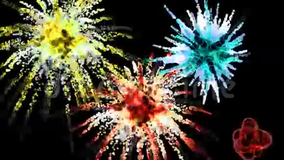 五颜六色的爆炸火花背景视频的预览图