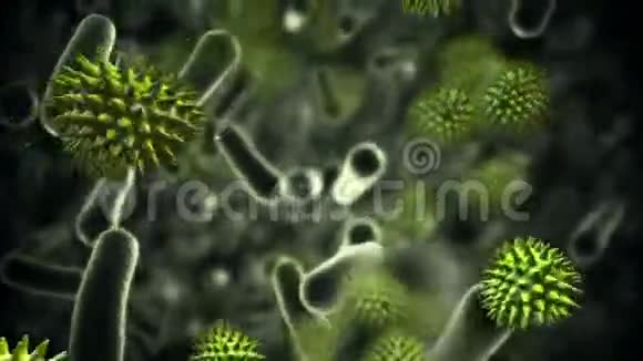 绿色病毒漂浮视频的预览图