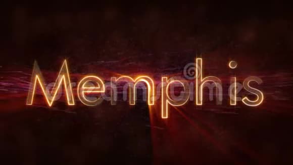 孟菲斯闪亮循环城市名称文字动画视频的预览图