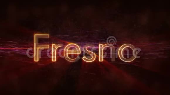 弗雷斯诺闪亮循环城市名称文字动画视频的预览图