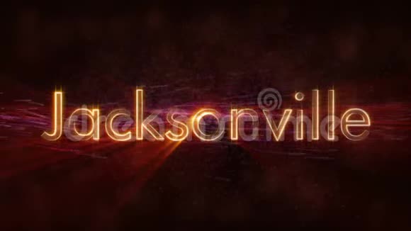 杰克逊维尔闪亮循环城市名称文字动画视频的预览图