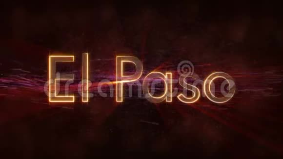 埃尔帕索闪亮循环城市名称文字动画视频的预览图