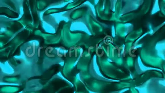 4K液体绿松石金属表面视频的预览图
