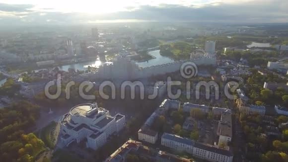 空中景色明斯克市景视频的预览图