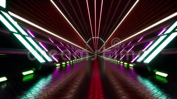 六角紫外线隧道3d镜头视频的预览图