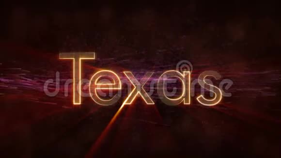 德州闪亮循环州名文字动画视频的预览图