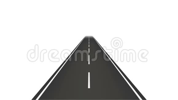 在路上运行车道标记循环动画与可选的卢马哑光包括阿尔法卢马马特视频的预览图