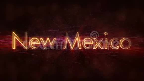 新墨西哥州闪亮循环州名文字动画视频的预览图