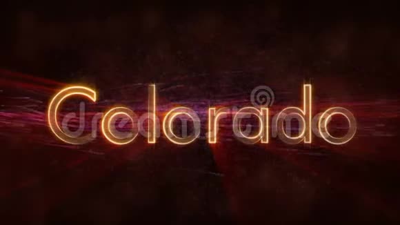 科罗拉多闪亮循环州名文字动画视频的预览图