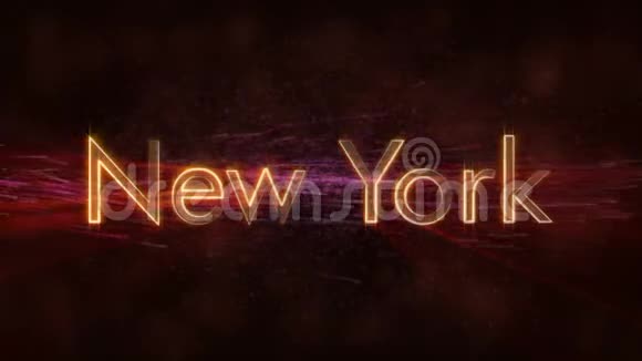 纽约闪闪发光的州名文字动画视频的预览图