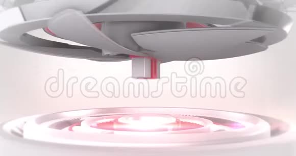 红色丝带礼品3D标志移动机械展示视频的预览图