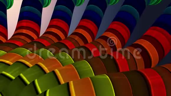 柔柔的挥动光滑的彩色管子无缝的循环动画新的质量动感的艺术多彩的酷视频的预览图