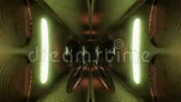 清洁风格黑色隧道走廊背景与蓝色辉光背景3d渲染Endkess循环视频的预览图