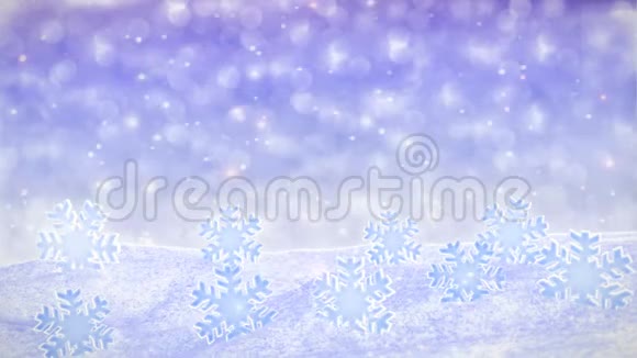 白色雪花背景循环冬季主题视频的预览图