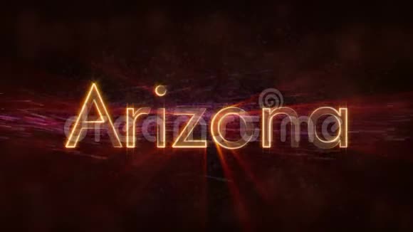 亚利桑那州闪亮循环州名文字动画视频的预览图