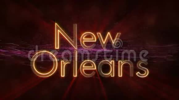 新奥尔良闪亮循环城市名称文字动画视频的预览图