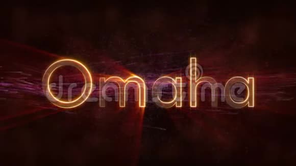 奥马哈闪亮循环城市名称文字动画视频的预览图