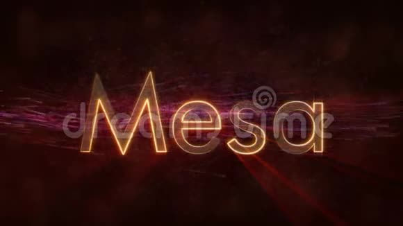 梅萨闪亮循环城市名称文字动画视频的预览图