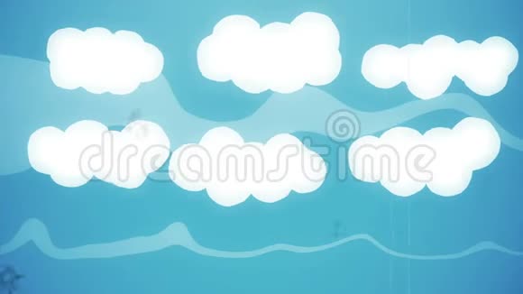 旧电影和卡通风格的云动画视频的预览图