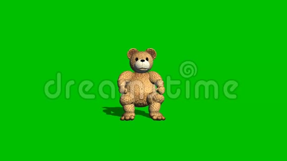 卡通泰迪熊坐着告诉绿色屏幕视频的预览图
