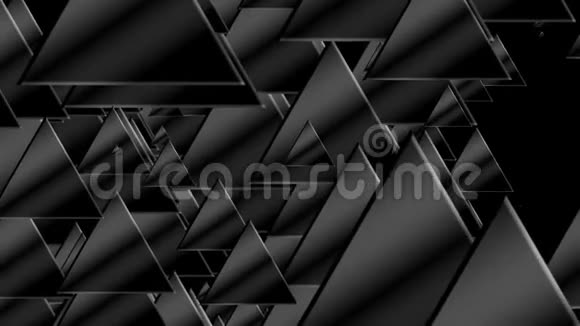 许多黑三角为技术背景三维渲染计算机生成抽象视频的预览图