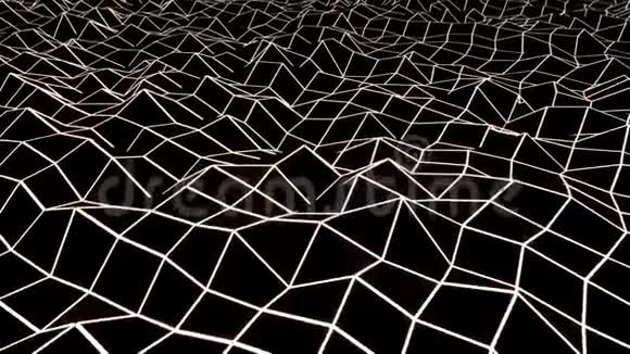 几何黑方格和白线表面3d镜头视频的预览图